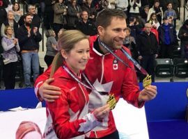 Kaitlyn Lawes and John Morris have each won gold at the Olympics before, and now look to give Canada the first ever gold medal in mixed doubles curling. (Image: Devin Heroux/CBC Sports)