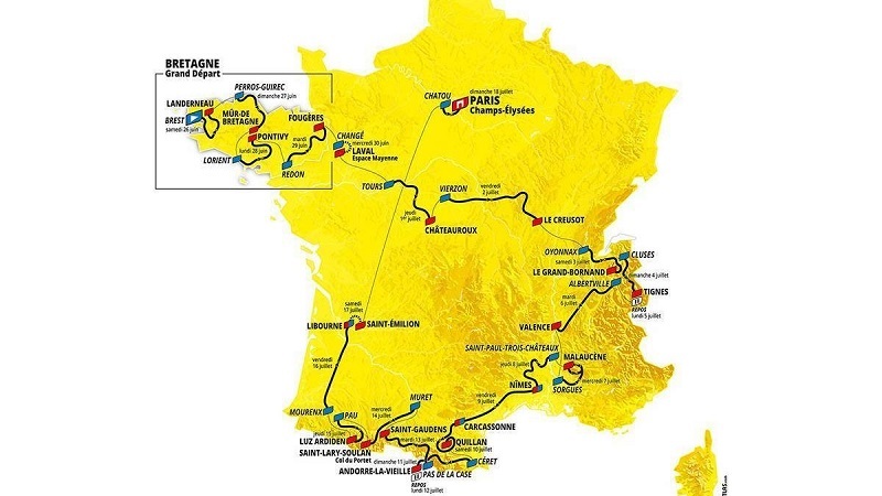 Tour de France mapcourse 2021 stages