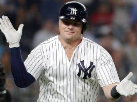 Yankees first baseman Luke Voit celebrating after hitting a home run at Yankee Stadium in the Bronx. (Image: Julio Cortez/AP)