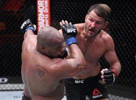 Stipe Miocic (right) defeated Daniel Cormier (left) on Saturday in the third fight between the two UFC legends. (Image: Jeff Bottari/Zuffa)