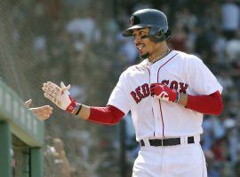 Mookie Betts has put up gaudy numbers for the Red Sox, placing him in the midst of a classic MVP race with the Los Angeles Angels’ Mike Trout. (Image: AP/Elise Amendola)