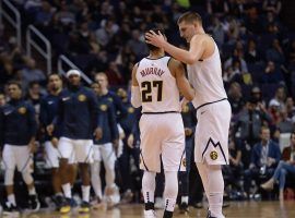 The Denver Nuggets dynamic duo, Jamal Murray (27) and Nikola Jokic, during a game at Pepsi Center in Denver, CO. (Image: Joe Camporeale/USA Today Sports)