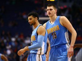 The Denver Nuggets power duo Jamal Murray and Nikola Jokic during the 2019 NBA Playoffs. (Image: Mark J. Rebilas/USA Today Sports)