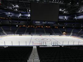 Amalie Arena, home of the Tampa Bay Lightning, sits empty during the COVID-19 pandemic. (Image: Chris Urso/Tampa Bay Times)