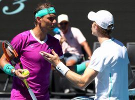 Rafael Nadal (left) beat Denis Shapovalov (right) in five sets in their Australian Open quarterfinal, despite complaints from Shapovalov that Nadal receives special treatment. (Image: Aaron Francis/AFP/Getty)