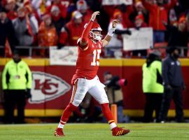 Kansas City Chefs QB Patrick Mahomes celebrates a touchdown during a 51-31 victory over the Houston Texans in the AFC Divisional round. (Image: Getty)