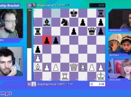 Dogdog beat Wagamama in a blitz tiebreaker to score a major upset in the Pogchamps championship bracket. (Image: Chess.com)