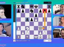 Itshafu defeated Easywithaces 2-0 in Tuesdayâ€™s marquee Pogchamps matchup. (Image: Chess.com)