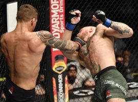 Dustin Poirier (left) stopped Conor McGregor (right) in the second round of their main event fight at UFC 257 on Jan. 23, 2021, shaking up the UFC lightweight title picture in the process. (Image: Jeff Bottari/Zuffa)