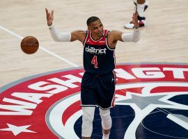 Russell Westbrook had a monstrous performance and triple-double in a must-win game for the Washington Wizards against the Indiana Pacers at the Capital One Arena in Washington, DC. (Image: Getty)