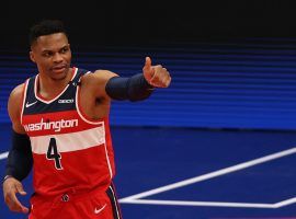 Russell Westbrook, seen here in a game with the Washington Wizards, has been mentioned in nonstop trade chatter with the LA Clippers over the last few days. (Image: Patrick Smith/Getty)