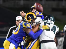 The Philadelphia Eagles and LA Rams clash in December 2018. (Image: Getty)