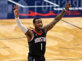 John Wall, guard on the Houston Rockets, celebrated a victory against the New Orleans Pelicans during the team's six-game winning streak. (Image: Jonathan Bachman/Getty)