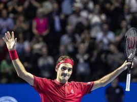 Roger Federer won the Swiss Indoors in Basel, Switzerland for the 10th time in his career on Sunday. (Image: Alexandra Wey/Keystone/AP)