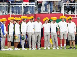 Team Europe has tried to win over the United States crowd ahead of the Ryder Cup by wearing cheeseheads in honor of the Green Bay Packers. (Image: Michael Madrid/USA Today Sports)