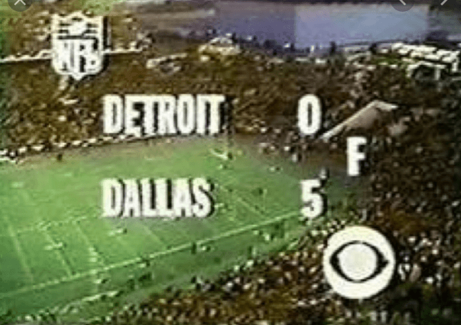 Dallas 5, Detroit 0 (Thanksgiving 1970)