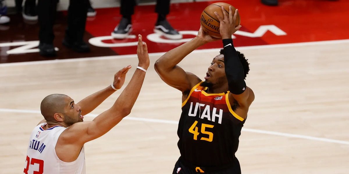 Donovan Mitchell Spida 45 Points NBA Playoffs High Guys Joel Embiid 76ers Jazz