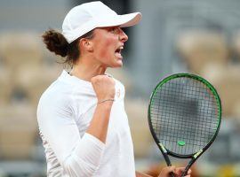 Iga Swiatek (pictured) crushed Simona Halep in the fourth round on her way to the French Open semifinals. (Image: Getty)