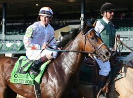 With this Grade 2 Bourbon Stakes win on the resume, Tiz the Bomb is the class of Saturday's John Battaglia Memorial Stakes at Turfway Park. (Image: Keeneland/Coady Photography)