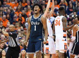 Vernon Carey celebrates hitting an "and-one" basket against Virginia in Charlottesville. (Image: Rich Barnes/USA Today Sports)