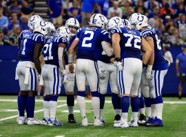 Quarterback Carson Wentz (2) commands the huddle for the Indianapolis Colts. (Image: Getty)