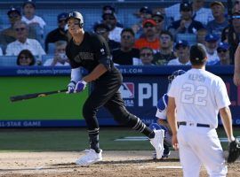 NY Yankees slugger Aaron Judge takes LA Dodgers pitcher Clayton Kershaw deep for a homer in Dodger Stadium in 2019. (Image: AP)