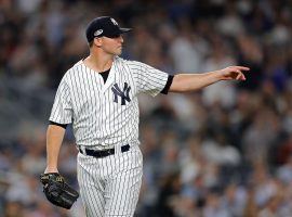 Left-handed Zach Britton of the New York Yankees during a late-season game in the Bronx. (Image: Elsa Garrison/Getty)