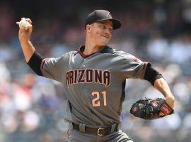 Zack Greinke pitching for the Arizona Diamondbacks against the LA Dodgers. (Image: Sarah Stier/Getty)