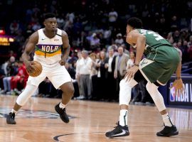 New Orleans Pelicans big man Zion Williamson, seen here during his rookie season making a move on Giannis Antetokounmpo, will meet the Greek Freak and the Milwaukee Bucks on Friday. (Image: Derick E. Hingle/USA Today Sports)