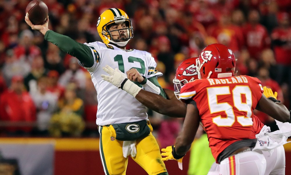 Green Bay quarterback Aaron Rodgers led the Packers to a victory over the Kansas City Chiefs on Sunday night. (Image: USA Today Sports)