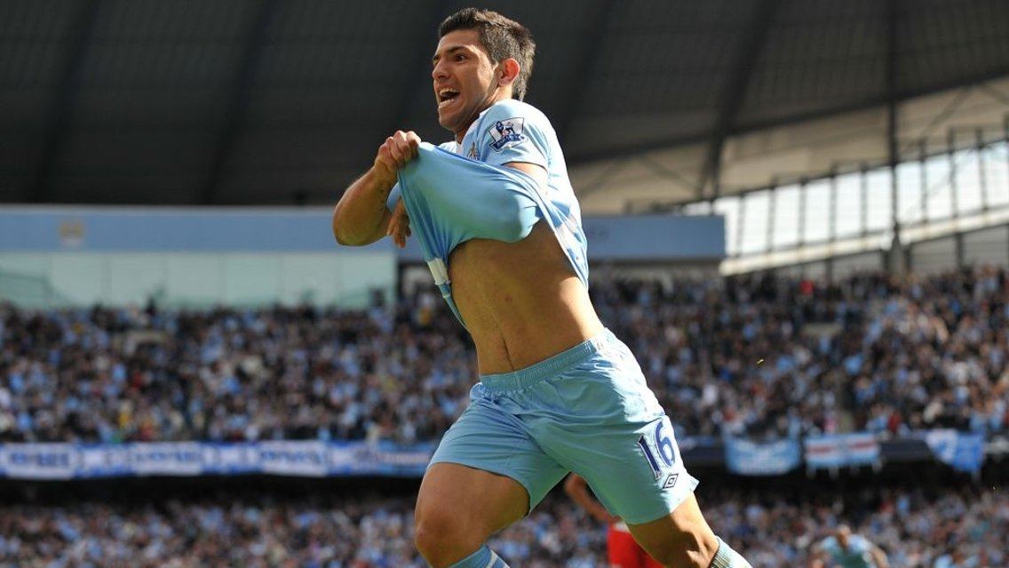 Sergio Aguero goal clebration Manchester City