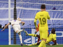 Karim Benzema scored the goal which sent Real Madrid into the Champions League semi-finals. (Image: Twitter/championsleague)