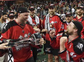 NLL's Calgary Roughnecks celebrate their 2019 season championship. (Image: NLL)