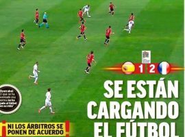 Spanish players, fans, and journalists were unhappy with the referees' decision to validate Mbappe's goal in the 80th minute. (Image: marca.com)