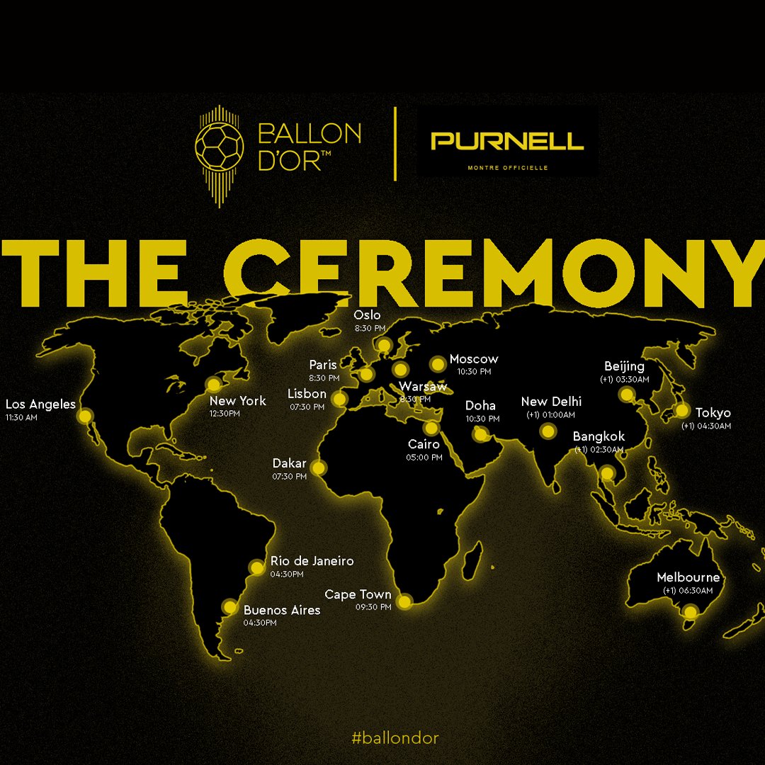 Ballon d'Or ceremony start time