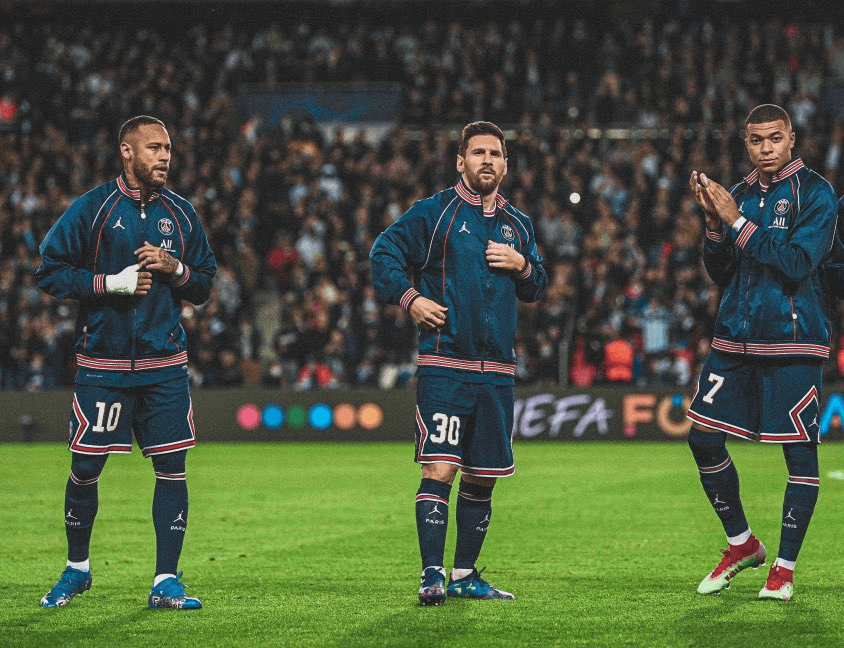 Neymar, Messi, and Mbappe