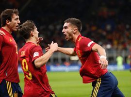 Ferran Torres scored Spain's both goals, as La Roja came out 2-1 winners against Italy in the Nations League semifinals on Wednesday. (Image: Twitter/sefutbol)