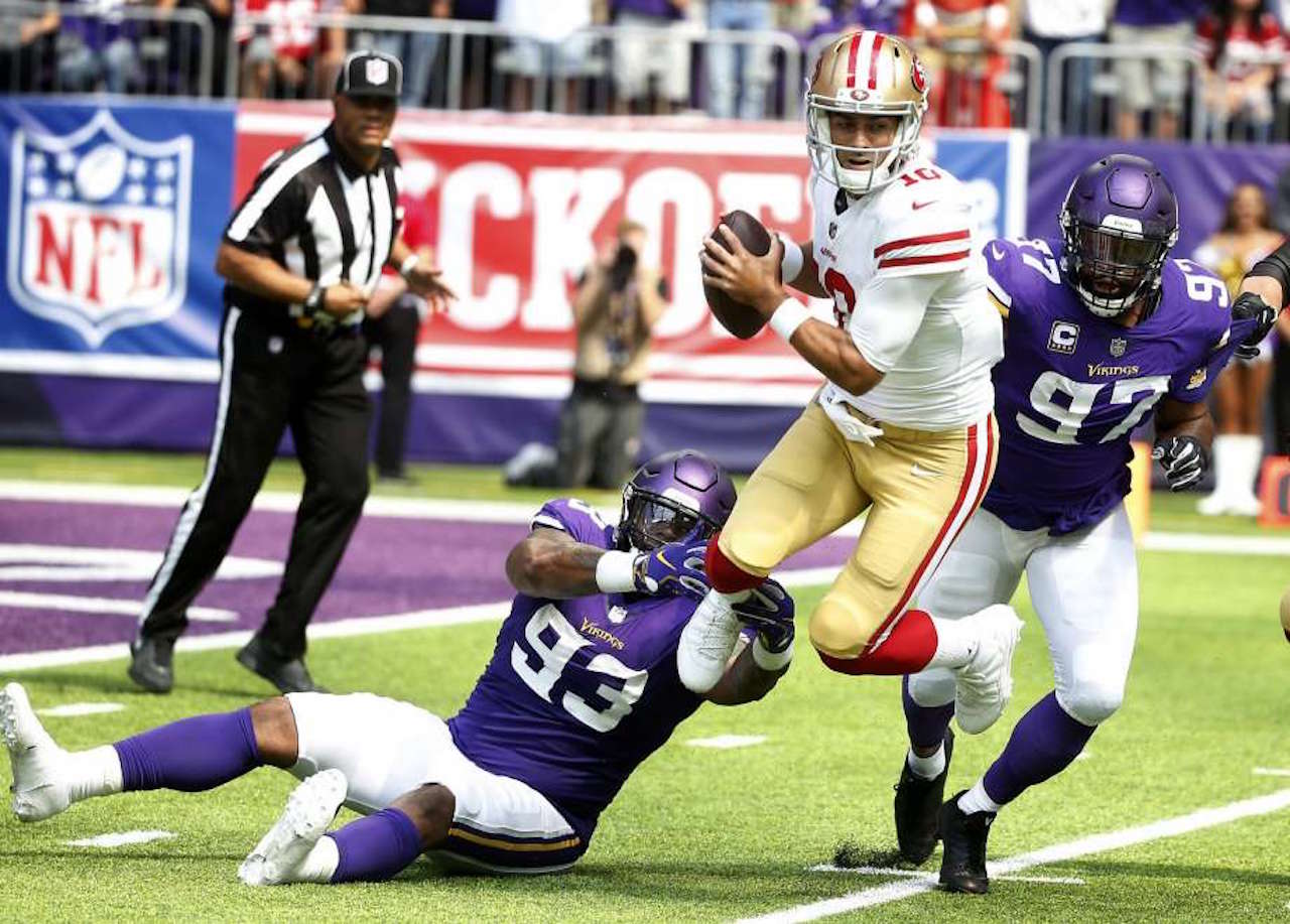 Quarterback Jimmy Garoppolo Minnesota-San Francisco NFC Divisional Playoff 