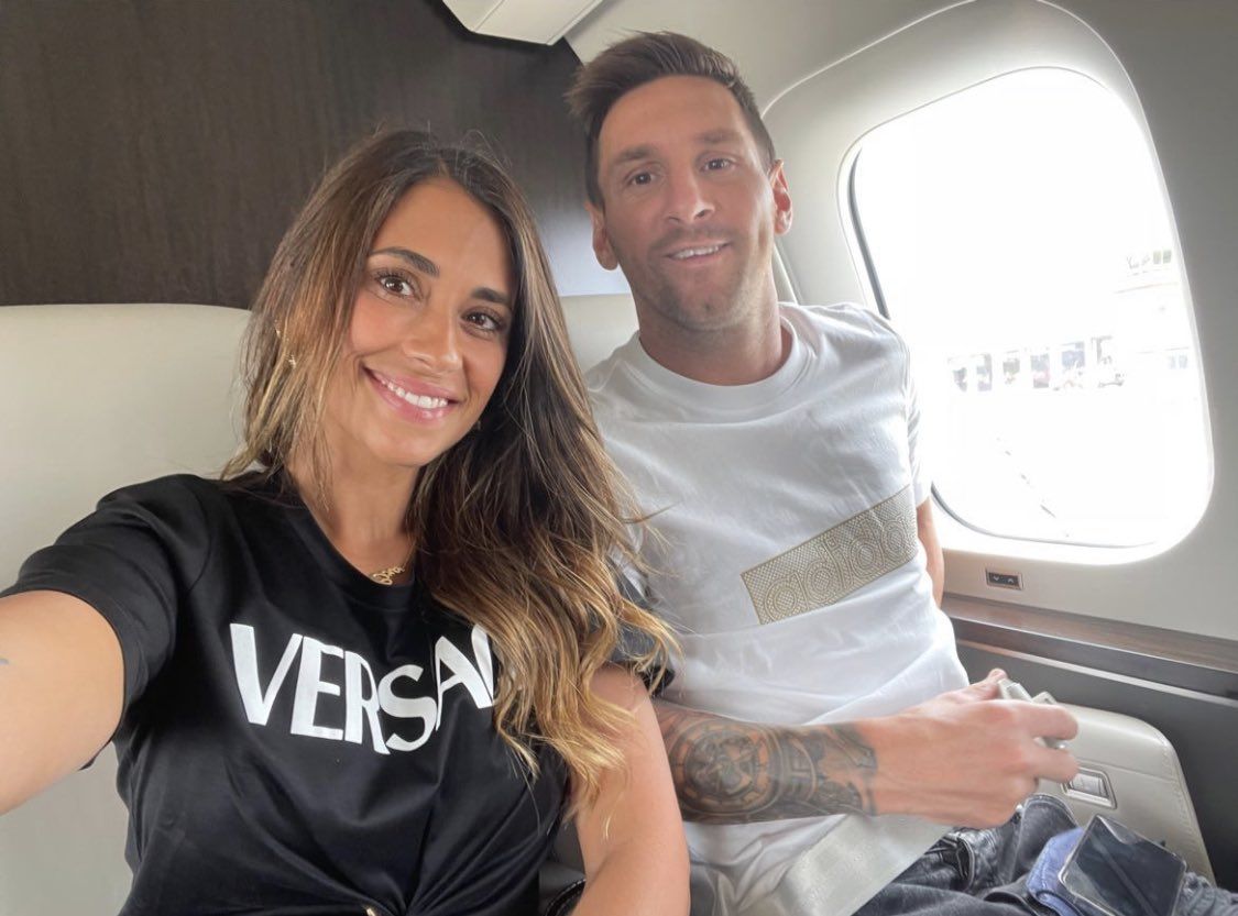 Lionel and Antonela Messi