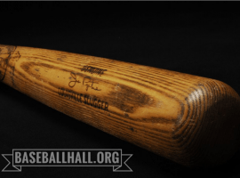 On May 14, 1967 Joe Pepitone loaned Mickey Mantle his bat. Mantle clocked  his 500th homerun with the bat. A lawsuit may finally dtermine the bat's true owner. (Image: Baseball Hall of Fame)