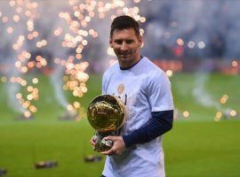 After his win in November 2021, Lionel Messi presented the Ballon d'Or trophy to Paris Saint Germain's supporters at Parc des Princes. (Image: Youtube)