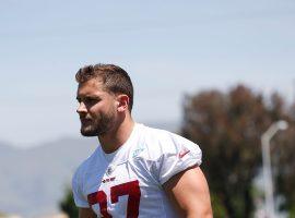 San Francisco defensive lineman Nick Bosa, who was the No. 2 pick in the draft, suffered an ankle injury and might not return until after preseason. (Image: Getty)