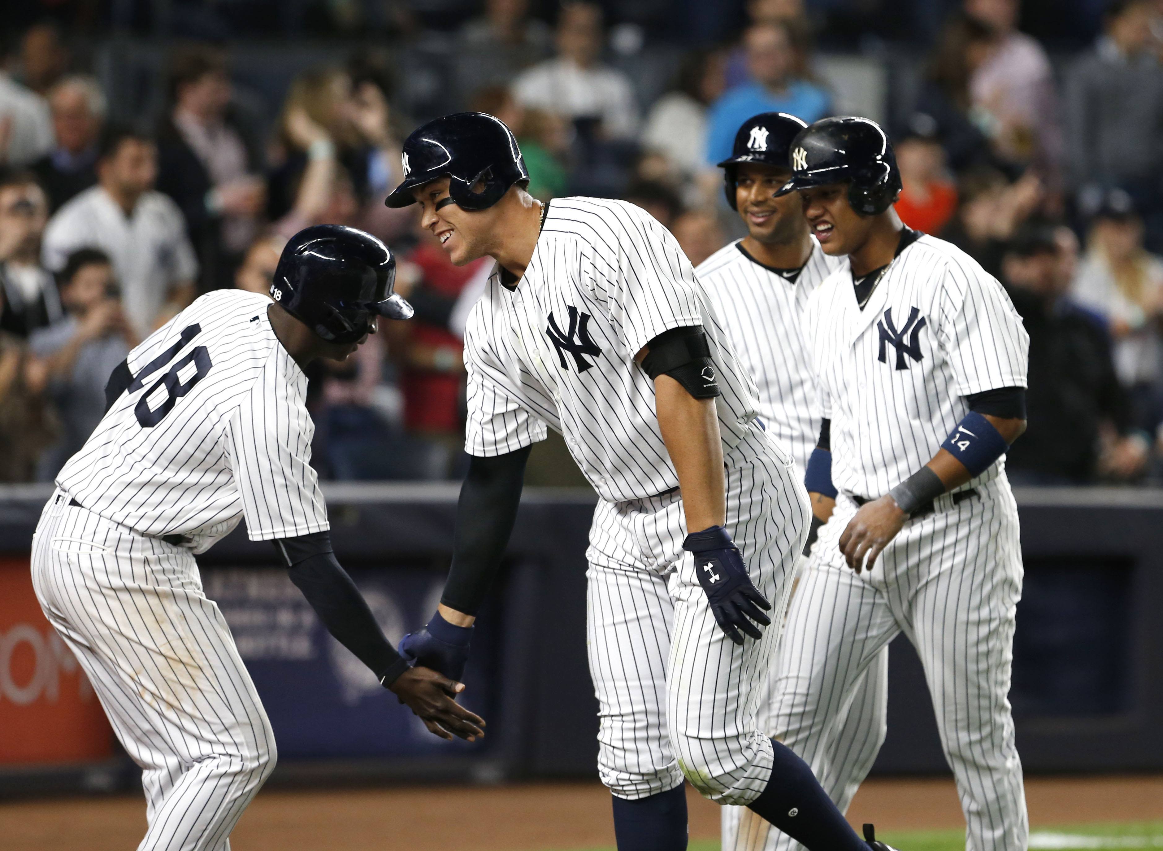 New York Yankees Aaron Judge, celebrating