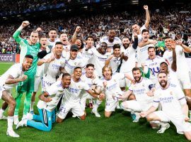 Real Madrid's players posed together after their huge win over Manchester City on Wednesday evening. (Image: Twitter/realmadrid)