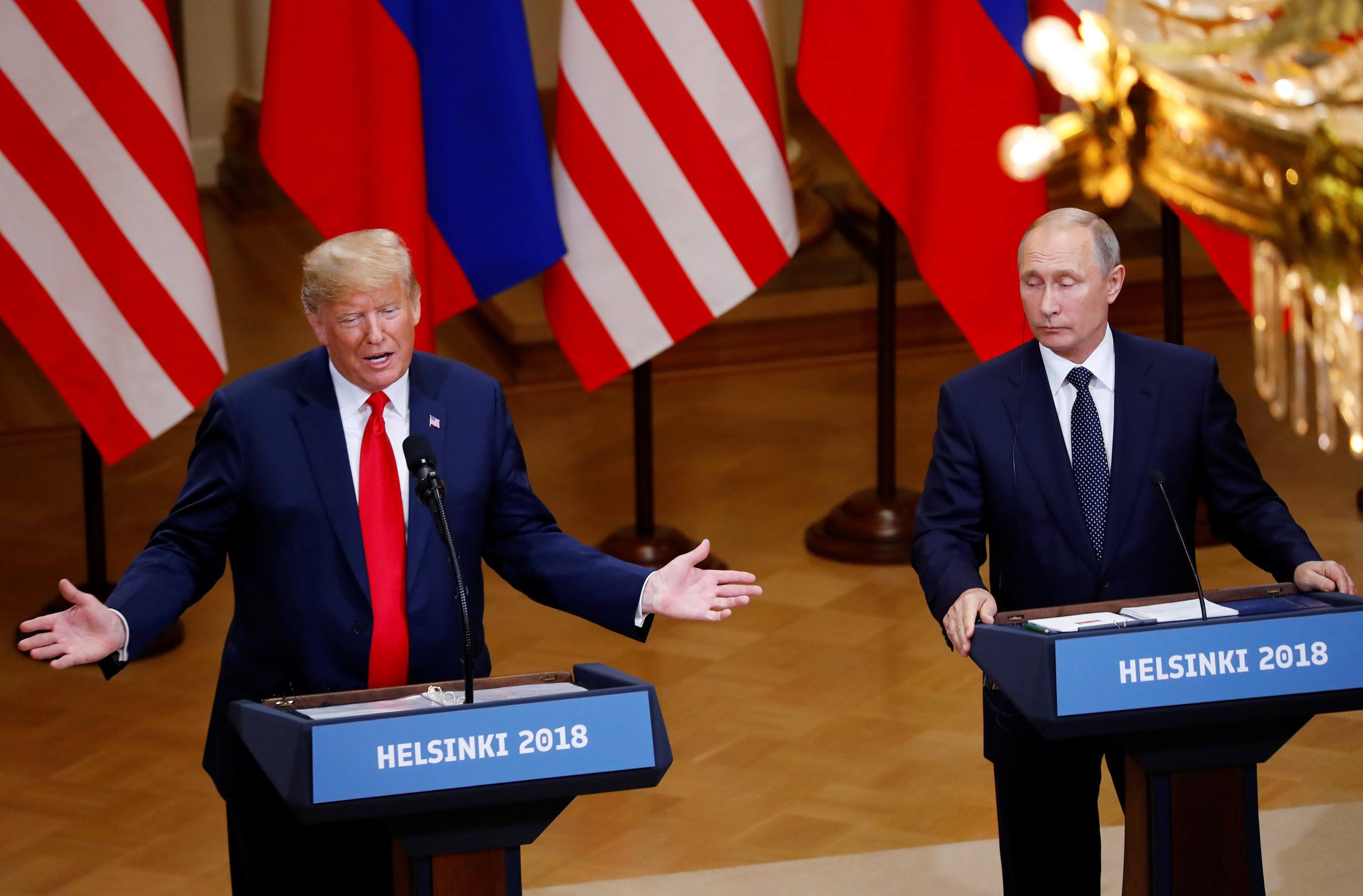 Donald Trump and Vladimir Putin in Helsinki